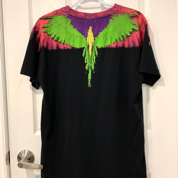 Marcelo Burlon Green Pink Wing Print T-shirt - Picture 4 of 4